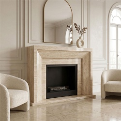 natural travertine fireplace supplier USA