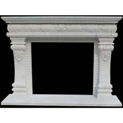 neo classical hand carved marble fire surround with acanthus leaf frieze