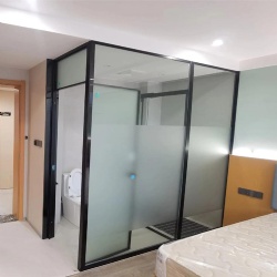 opaque glass toilet divider for hotel