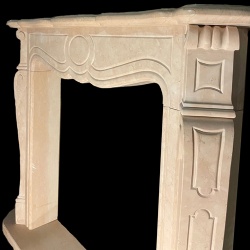 stylish fireplace mantel in marble rosa perlino