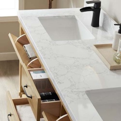 timber bathroom vanity with engineered quartz top Australia supplier