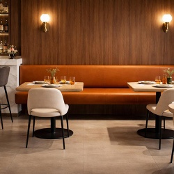 wall mounted banquette seating for restaurant booth